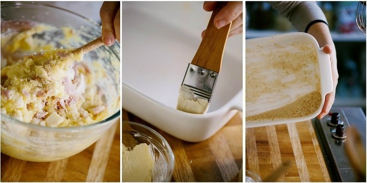Рецепт приготовления картофельного пирога с ветчиной и сыром