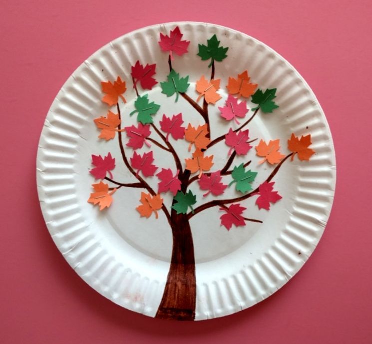 Осеннее дерево из бумажной тарелки